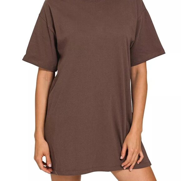 Zenana Short Sleeve Mini Tee Dress - Picture 1 of 3